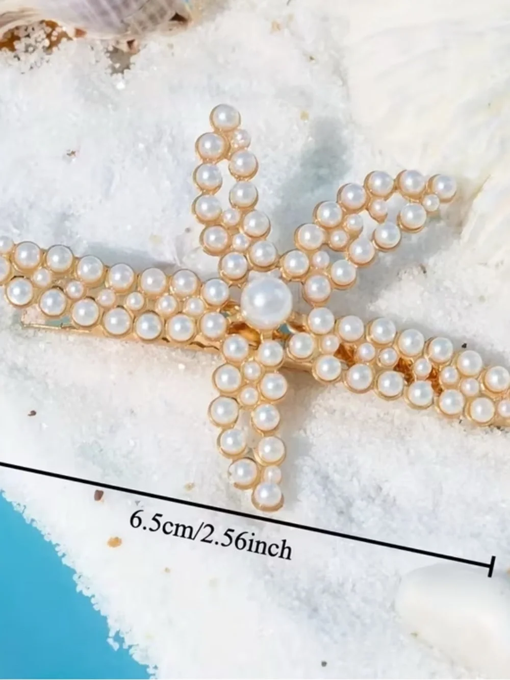 🌴 Beach Glam Pearl Starfish Hair Accessory Gold Mermaid Hair Clip